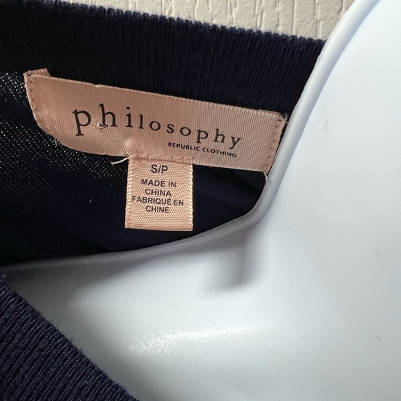 Philosophy Navy Blue/Cream Sweater - Picture 2 of 4